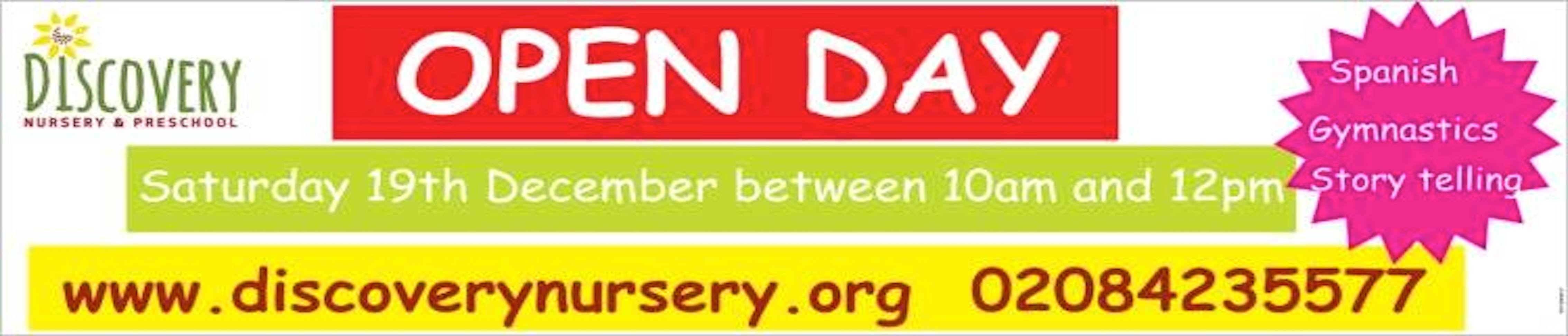 Open Day – Saturday 19th December, 10am-12pm